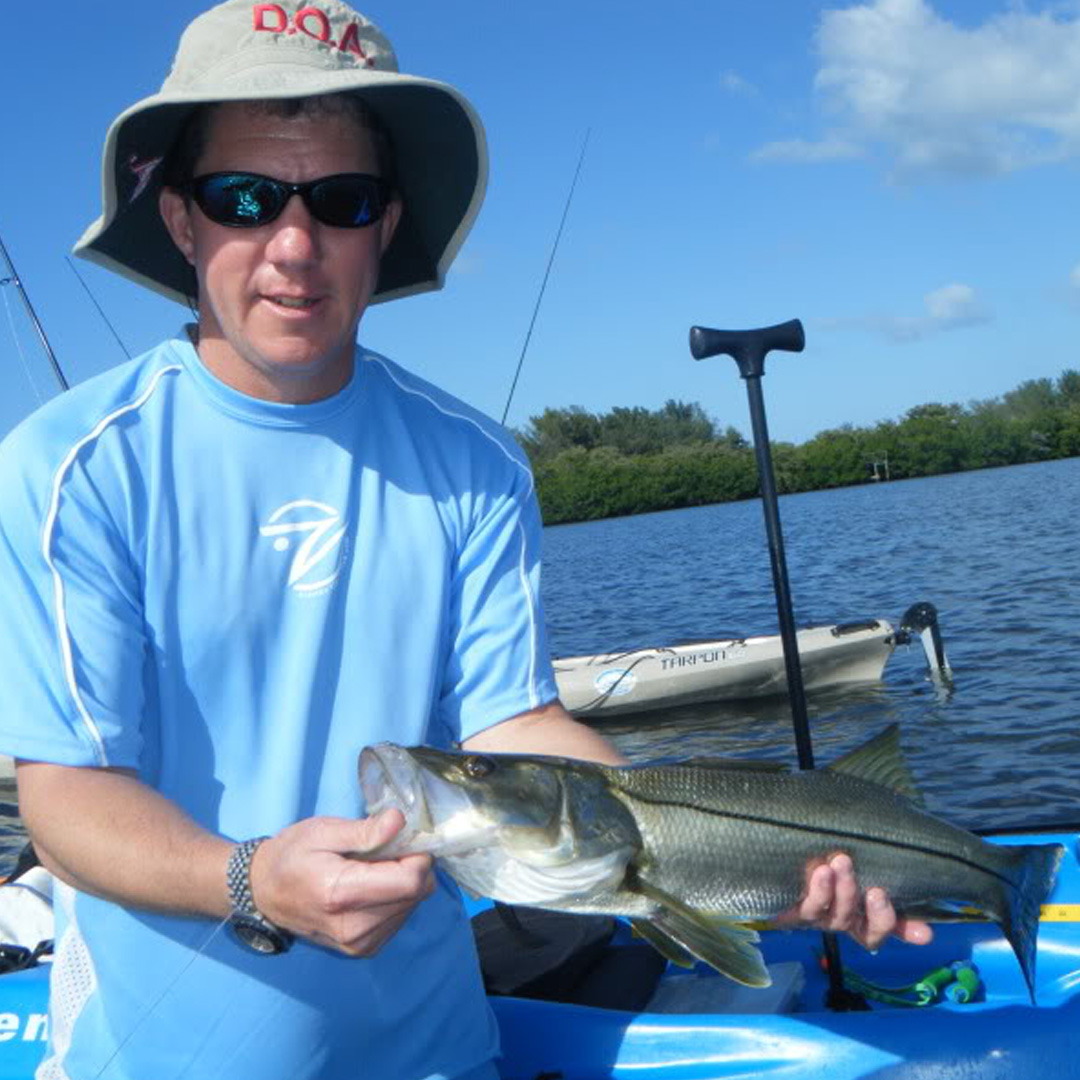 Dion spent his birthday fishing the flats from a kayak. 