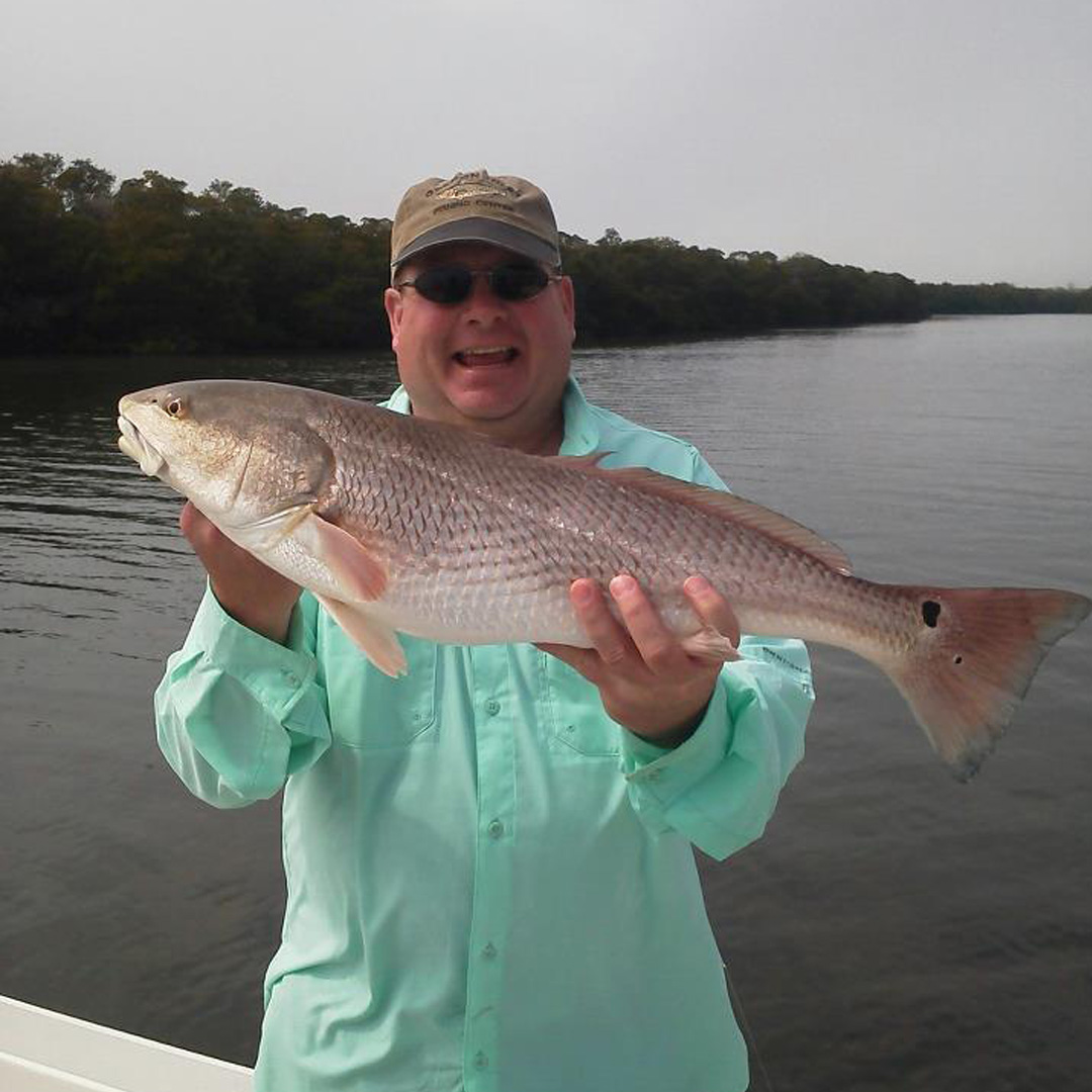 Ben had a blast on his inshore charter, pulling this Redfish out of the mangroves.